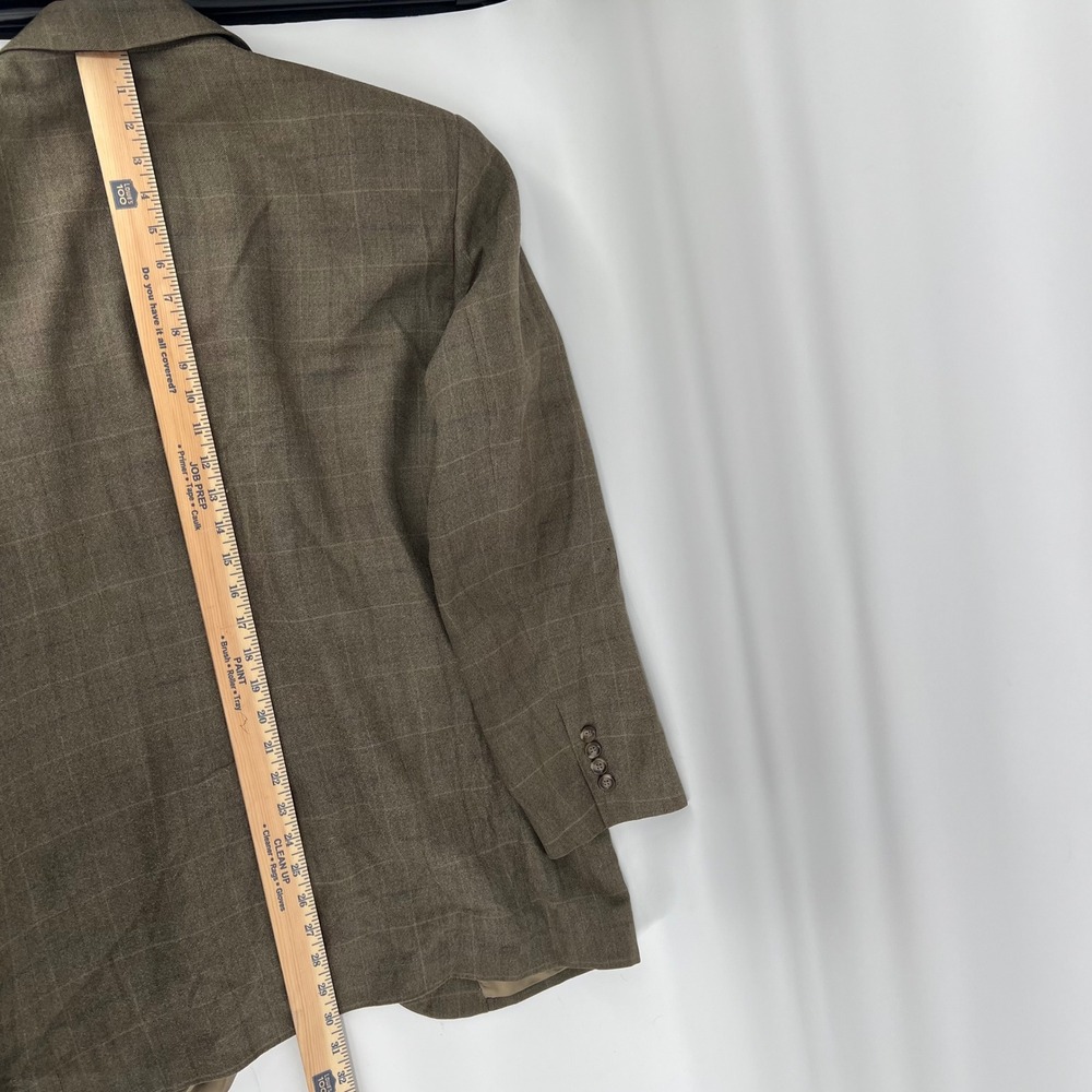 Jos A Bank 39R Blazer Mens Brown Plaid Silk Wool Blend Sport Coat 2 Button - Picture 11 of 13